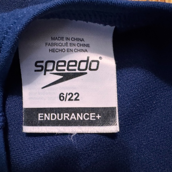 Speedo Endurance Girls Navy Blue Training Suit- Size 6/22 - Picture 3 of 4